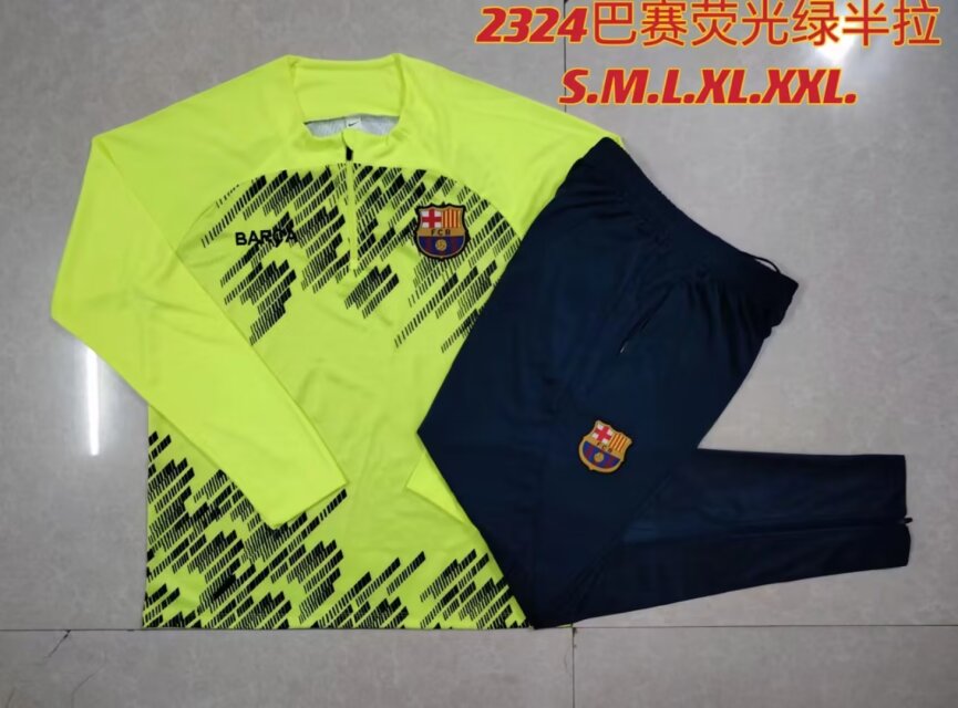 AAA Quality Barcelona 23/24 Tracksuit - Fluorescent Green